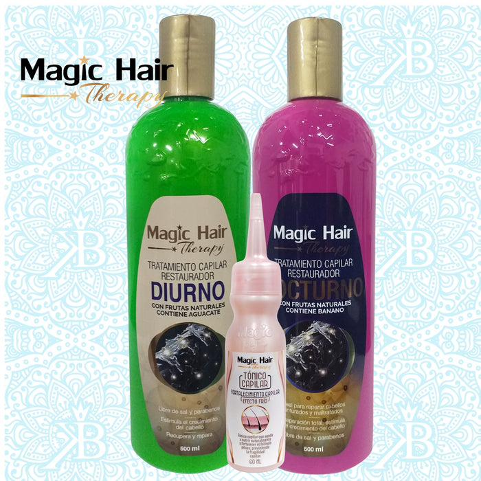 Magic Hair | Magia en tu Cabello |  Kit 2 Tratamiento Diurno y Nocturno +  Obsequio Tonico Capilar
